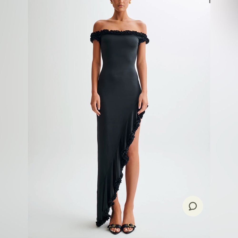 MESHKI Elegant Off-Shoulder Black Dress